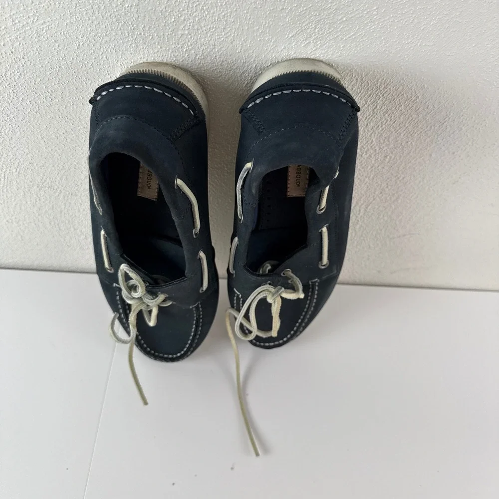 Joseph Abboud Mens Navy Blue Leather Boat Shoes Nautical Loafers Lot 13343